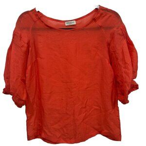 Dries‎ Van Noten Womens Blouse Silk/wool Blend Top Orange Size 36 Rare